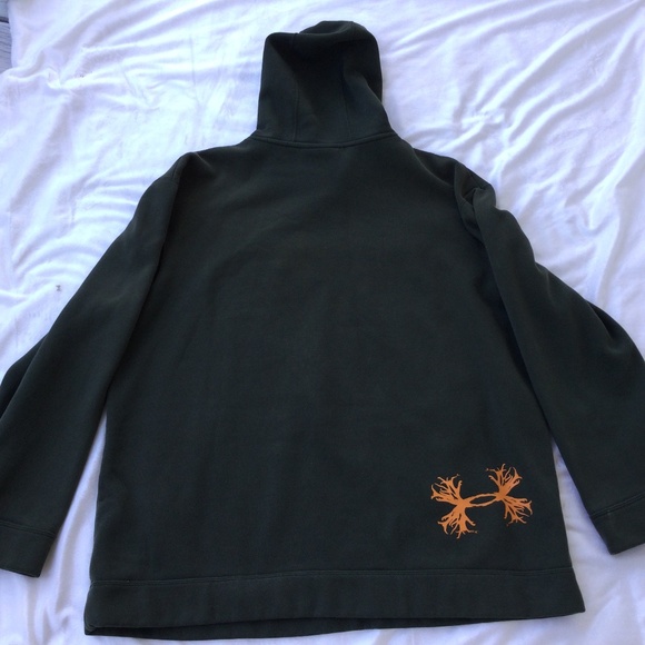 Men’s Under Armour Army Green Pullover Sweatshirt with Hood, size 2XL - Picture 5 of 6